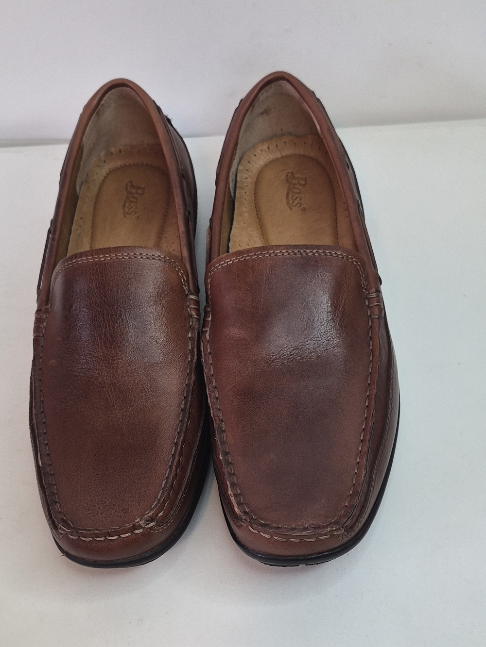 Bass Men’s Brown Leather Slip-On Loafers Size 10